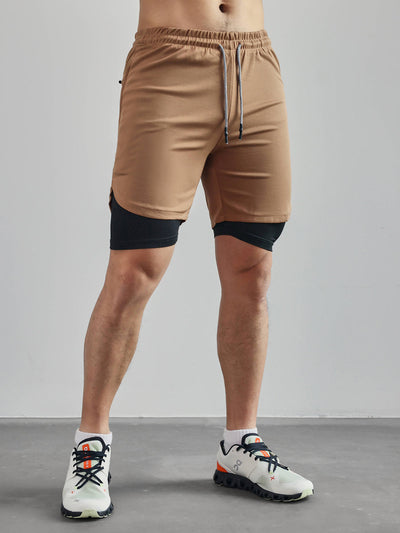 SporFit - 2 in 1 Mesh Korte Broek met Voering