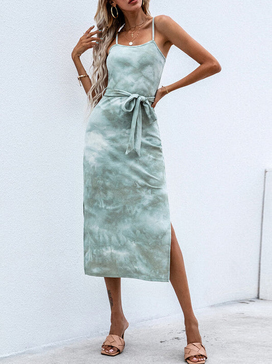 Alondra Tie-dye Maxi Dress met split