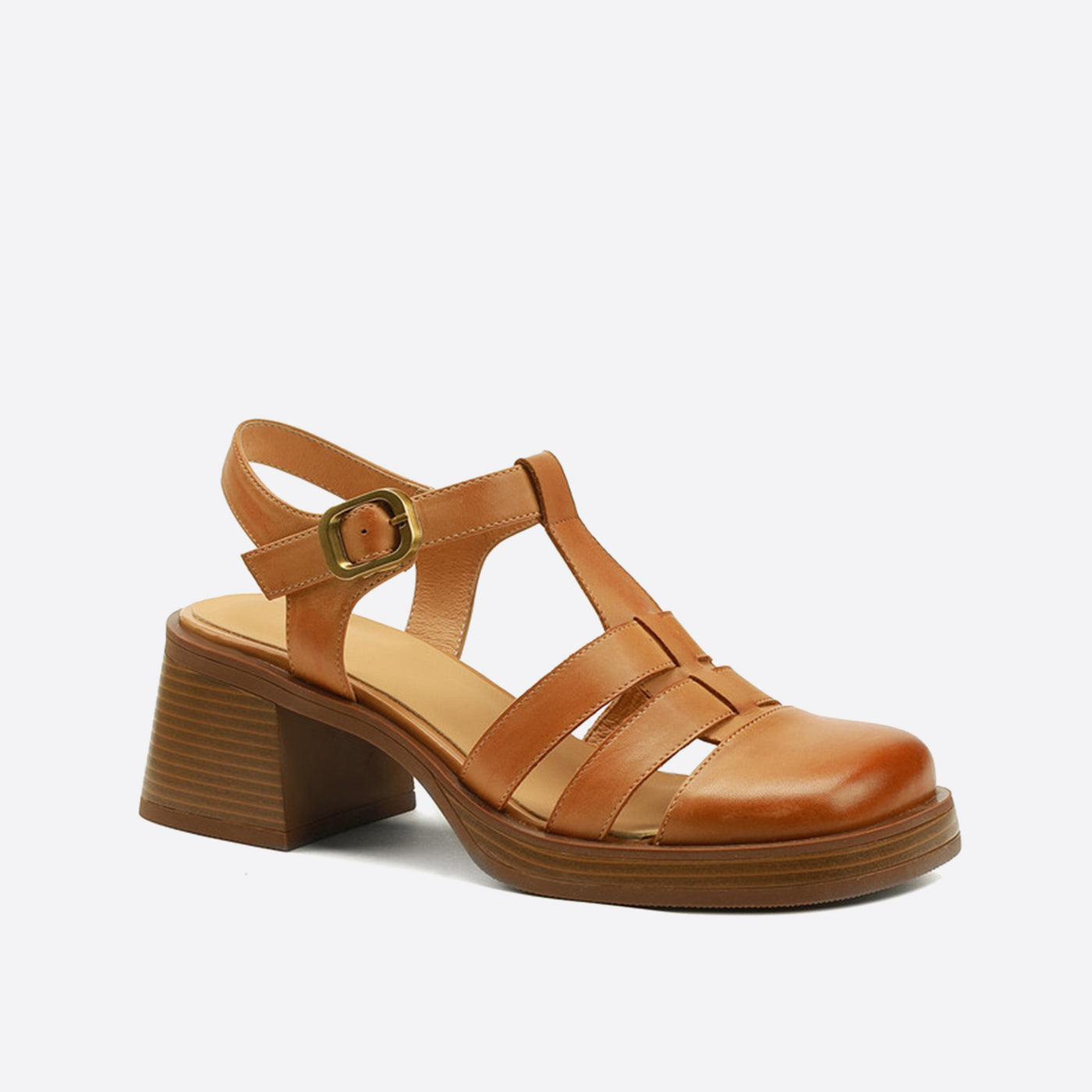 Ronde Teen Buckle Solid Color Blocked Sandalen