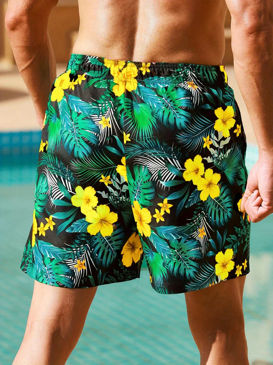 David - Tropische short met bloemenpatroon