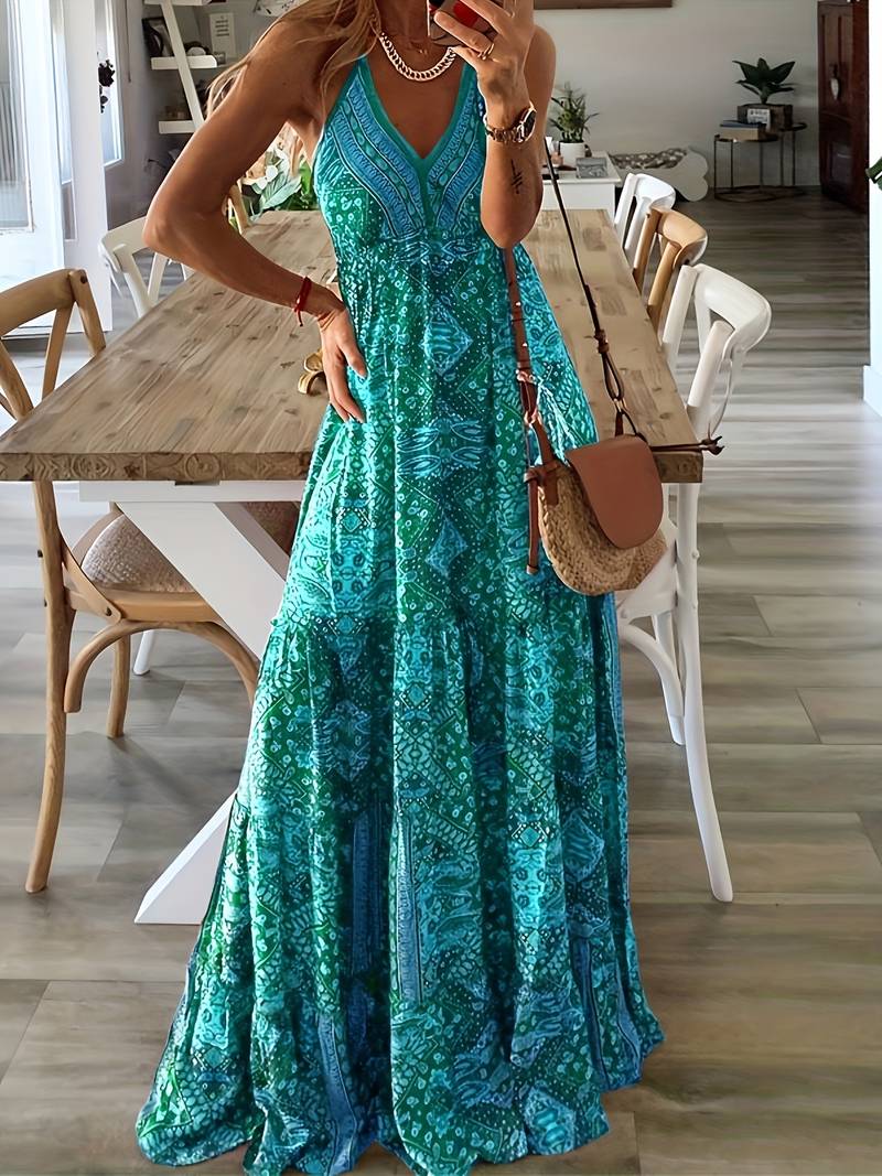 Yeva - Boheemse maxi jurk met etnische print