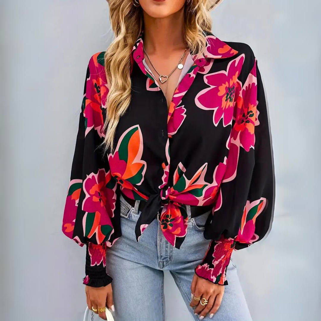 Mirjam - Elegante Dames Blouse met Bloemen