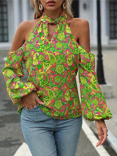 Maricel - Paisleyprint Halter Hals Blouse