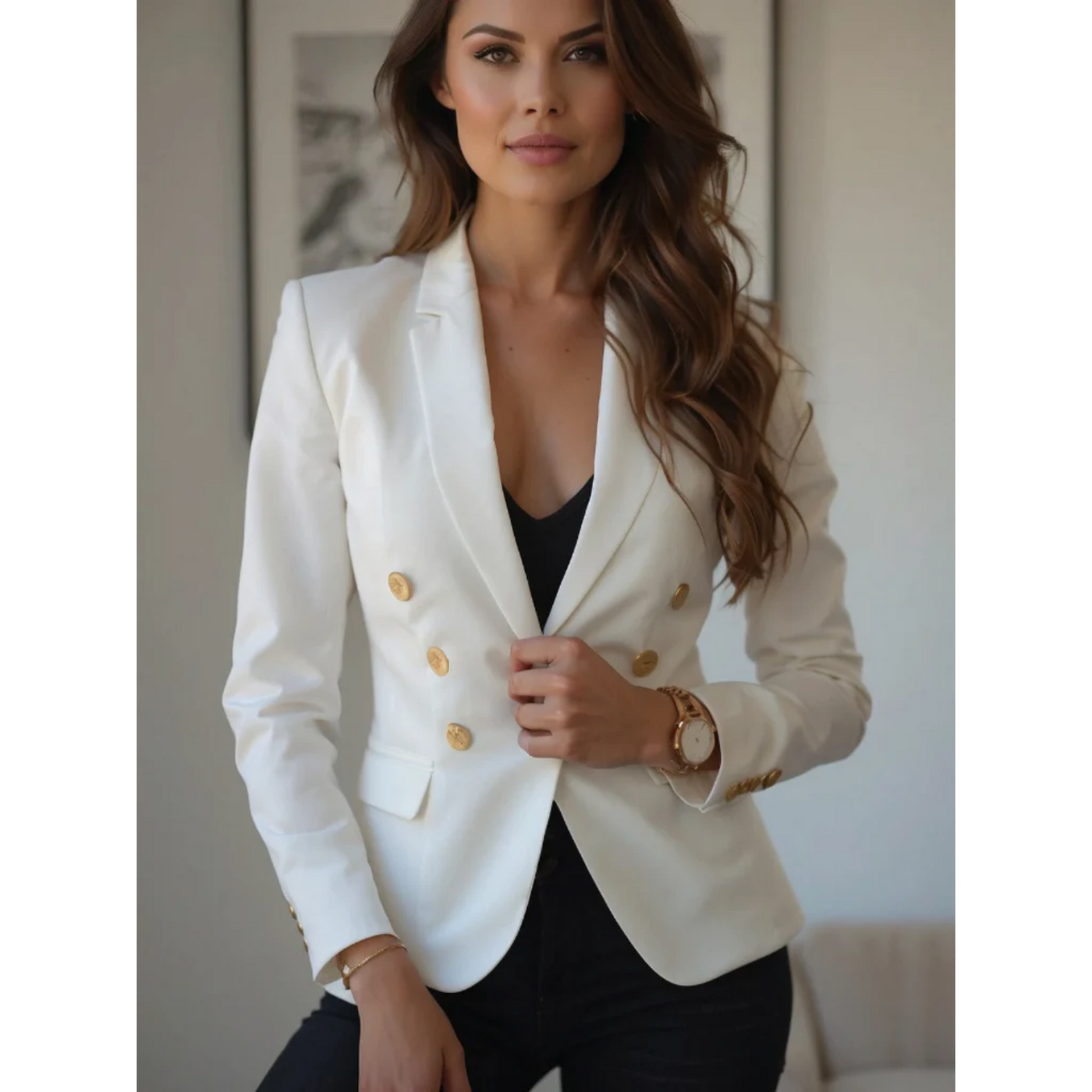 Vanessa - Elegante katoenen luxe blazer voor dames