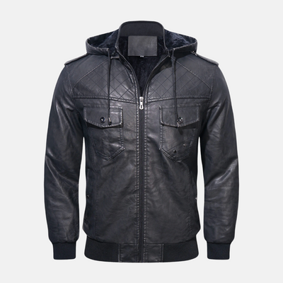 Michel - Hooded Leren Jack