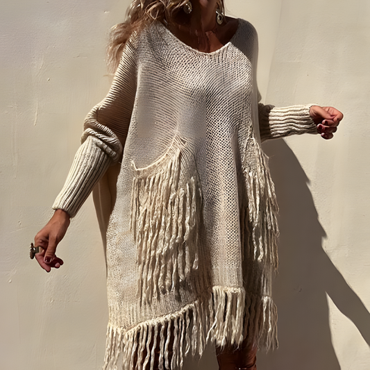 Fabienne - Boho-Style Franje Trui