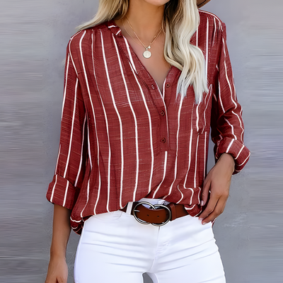 Jantien - Trendy Gestreepte damesblouse