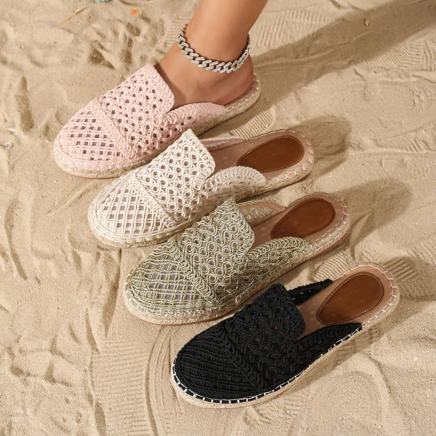 Goed - Slippers met gesloten teen, holle teen, ronde teen voor de zomer