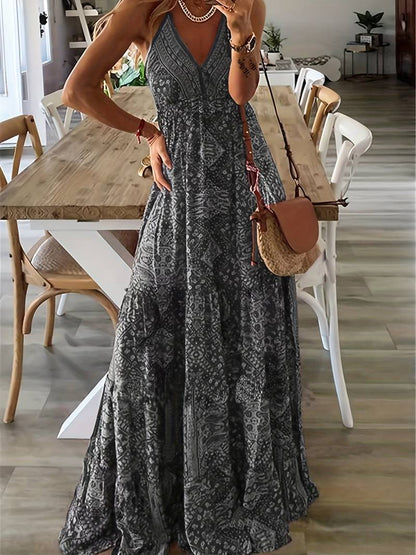 Yeva - Boheemse maxi jurk met etnische print