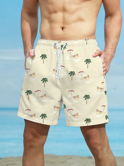 Tom - Strandshort met palmboompatroon