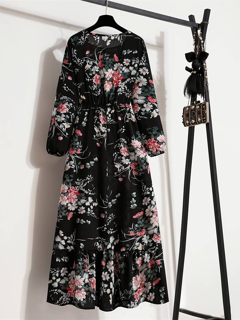 Abella - Bohemian maxi jurk met bloemenprint