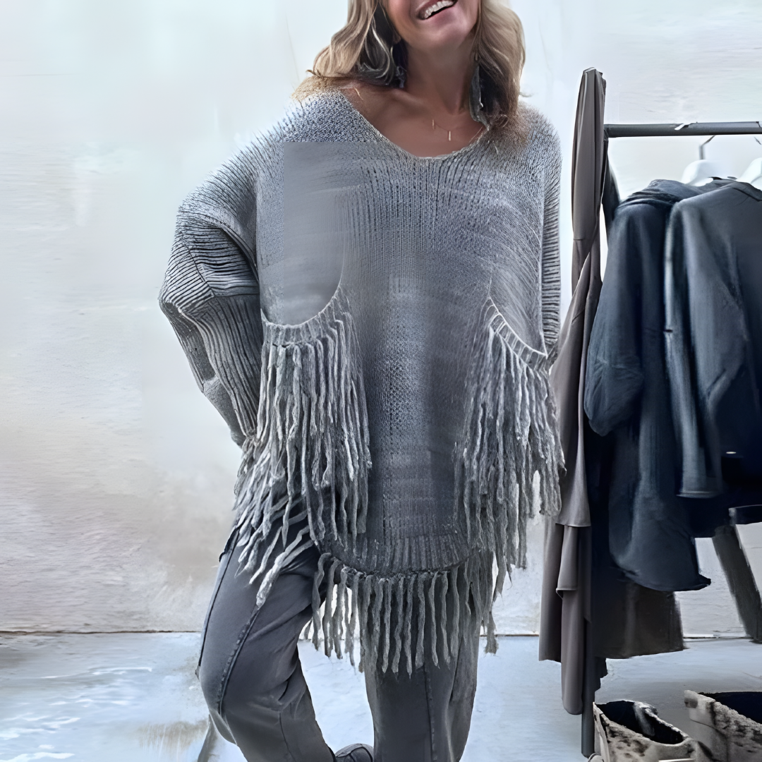 Fabienne - Boho-Style Franje Trui