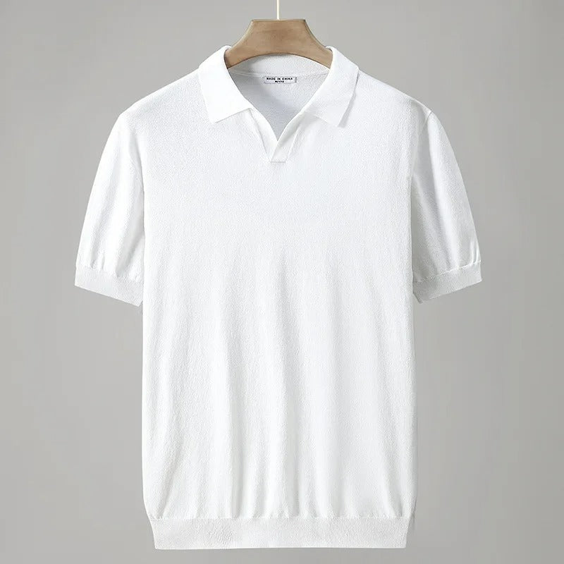 Anthon - Gebreid poloshirt