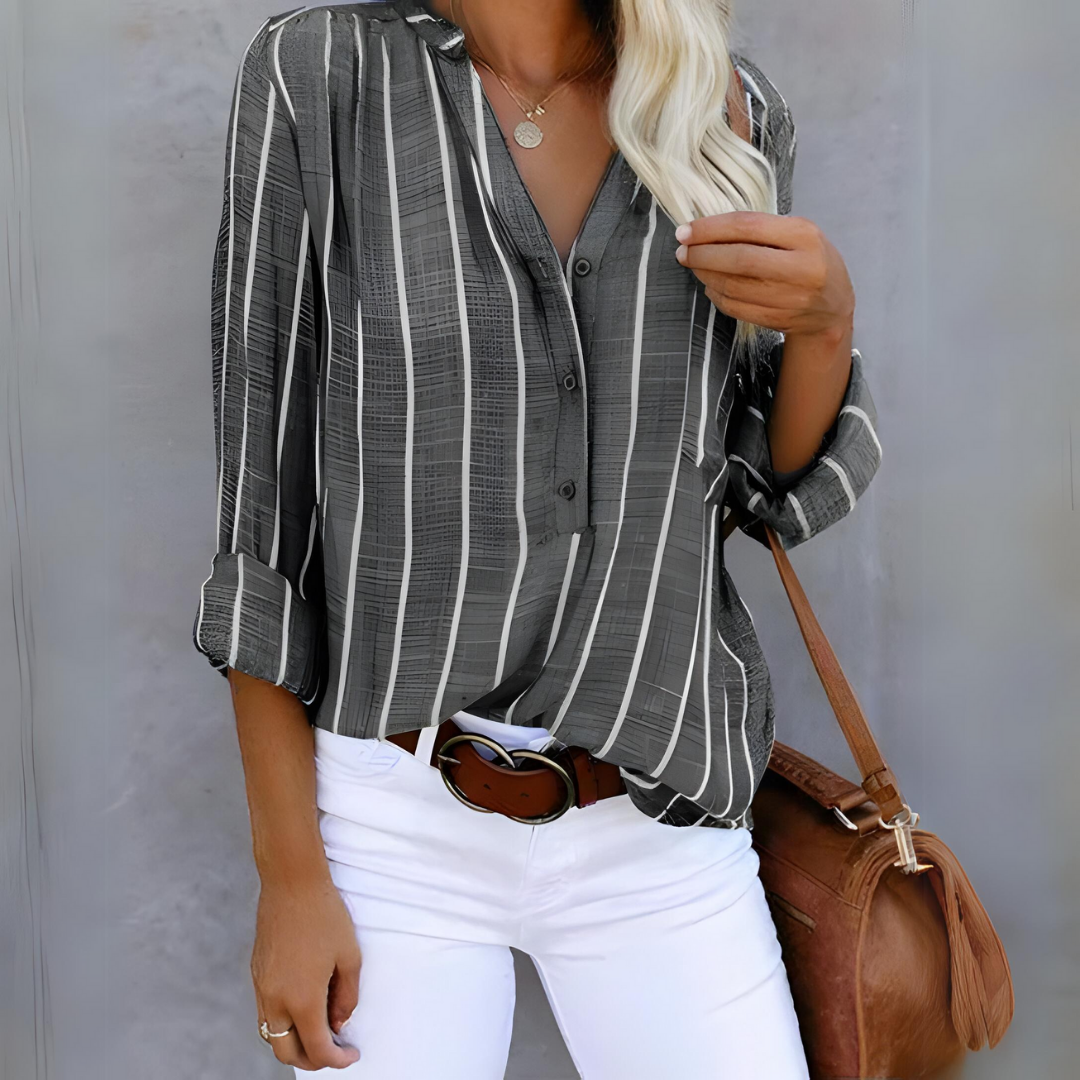 Jantien - Trendy Gestreepte damesblouse