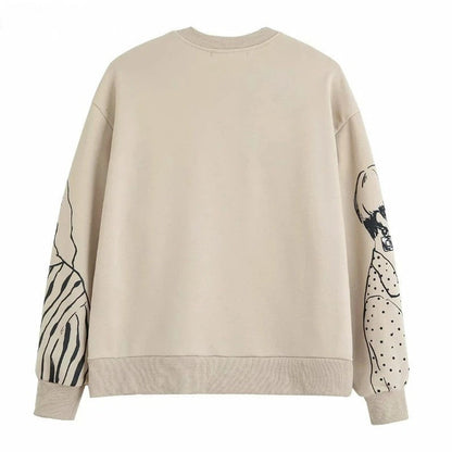 LuxeKnit - Losvallende sweatshirts met wolprint