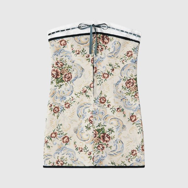 Savannah - Strapless Mini Jurk met Vintage Tapestry Ontwerp