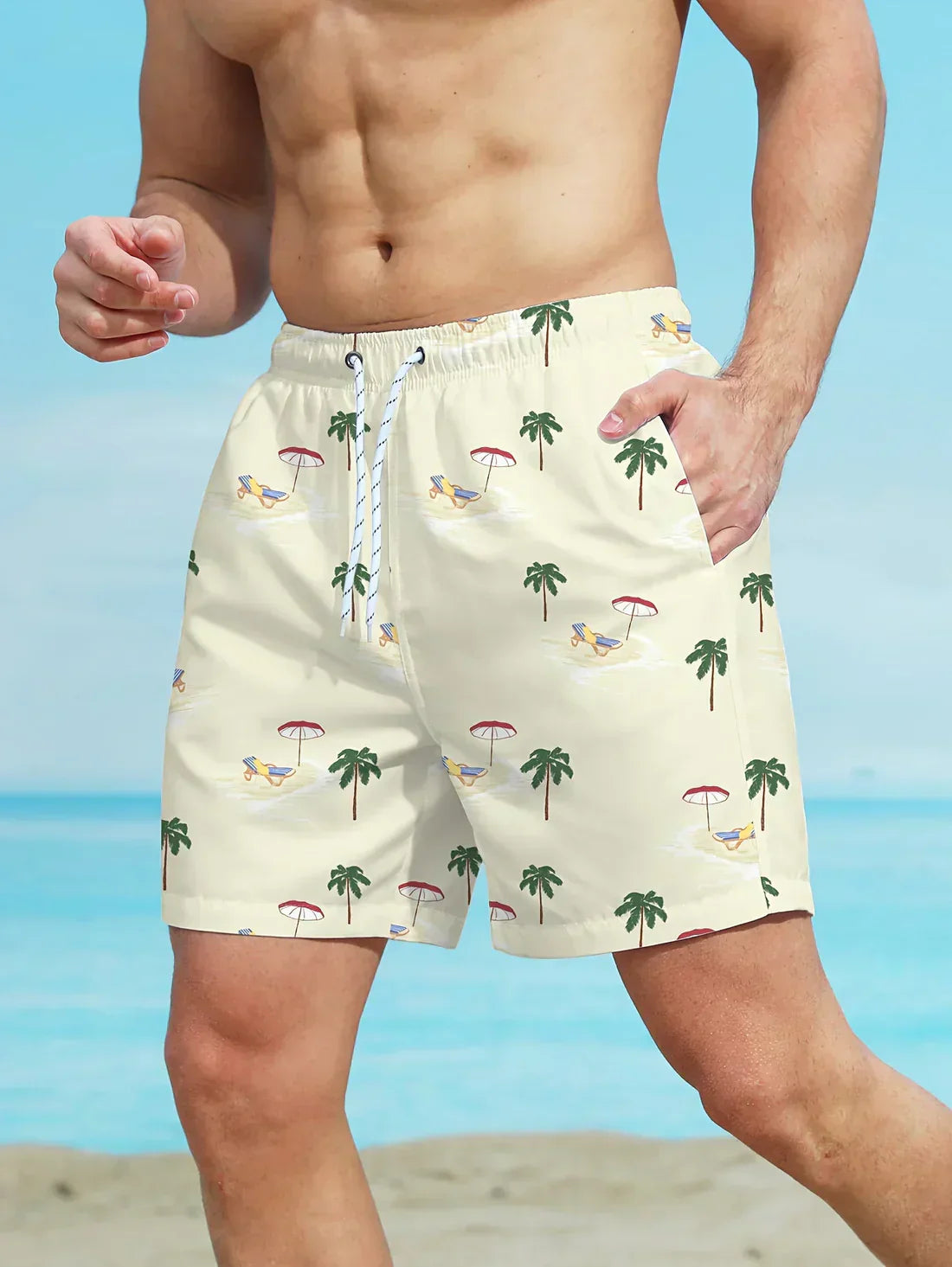 Tom - Strandshort met palmboompatroon