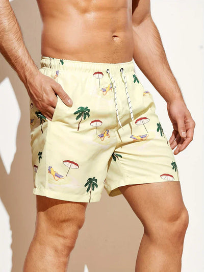 Tom - Strandshort met palmboompatroon