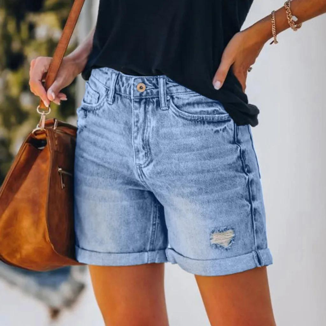 Claudia - Stretchy denim dames short