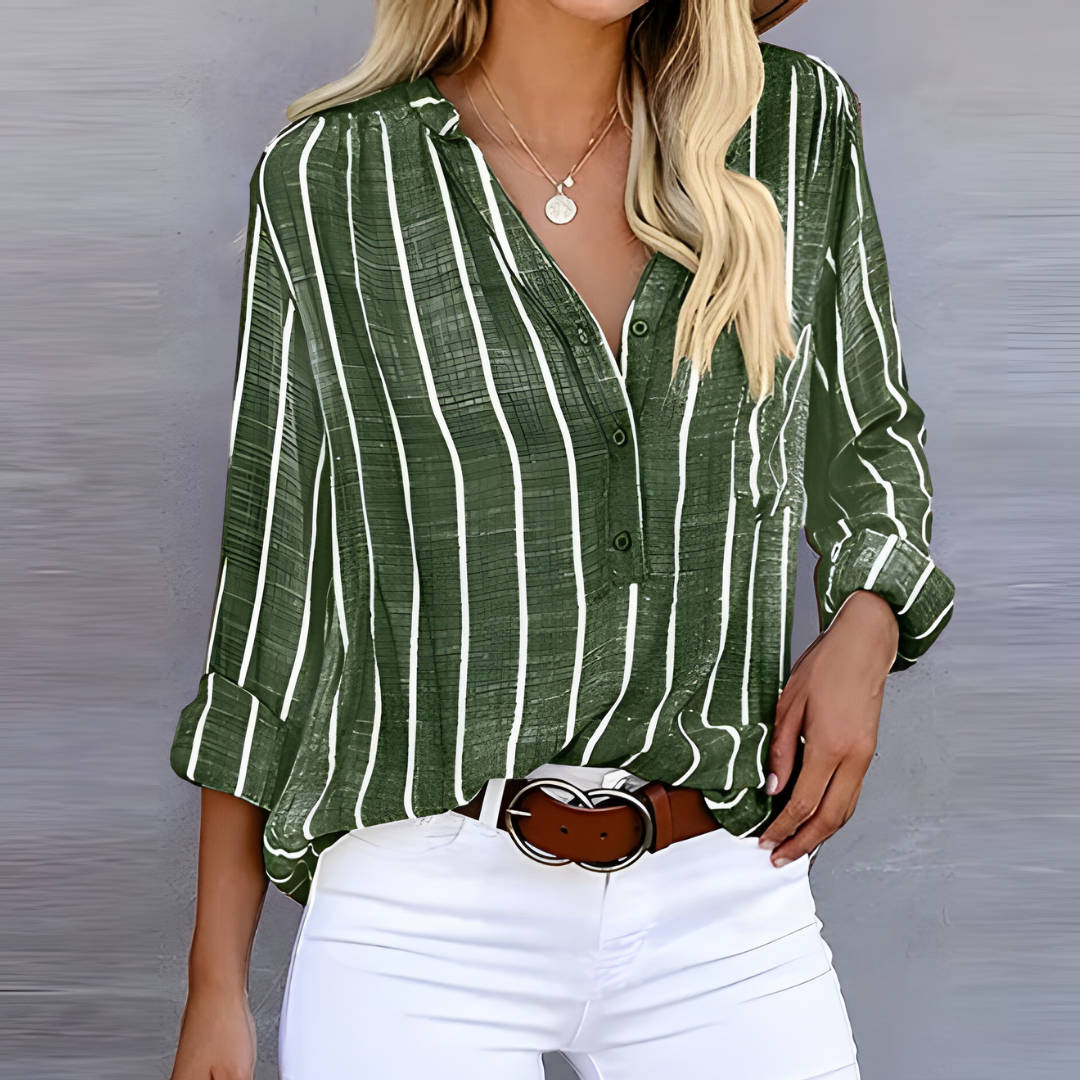 Jantien - Trendy Gestreepte damesblouse