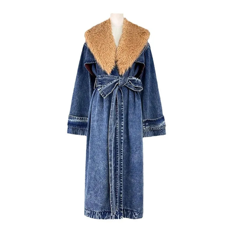 Danella - Trendy Jean Trench Coat voor dames