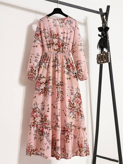 Abella - Bohemian maxi jurk met bloemenprint