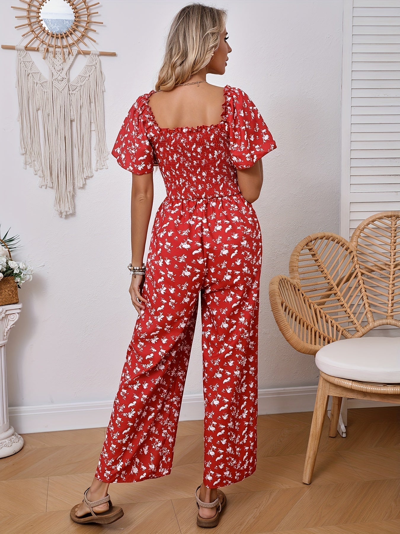 Helena - Elegante wijde jumpsuit met bloemenprint