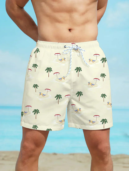 Tom - Strandshort met palmboompatroon