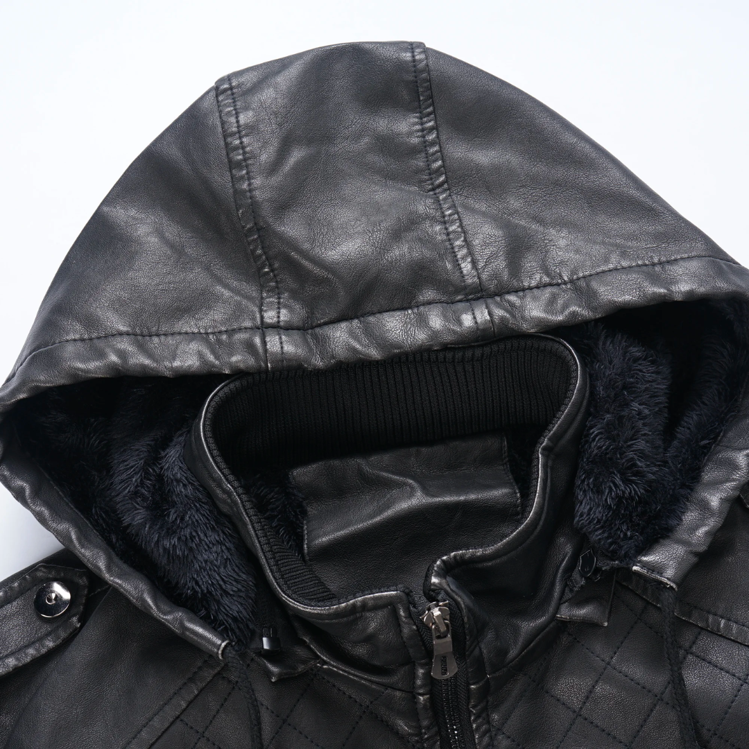 Michel - Hooded Leren Jack