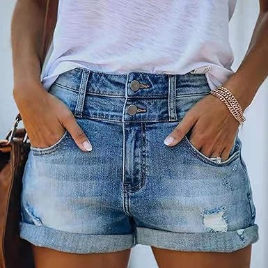 Clio - Gescheurde denim shorts