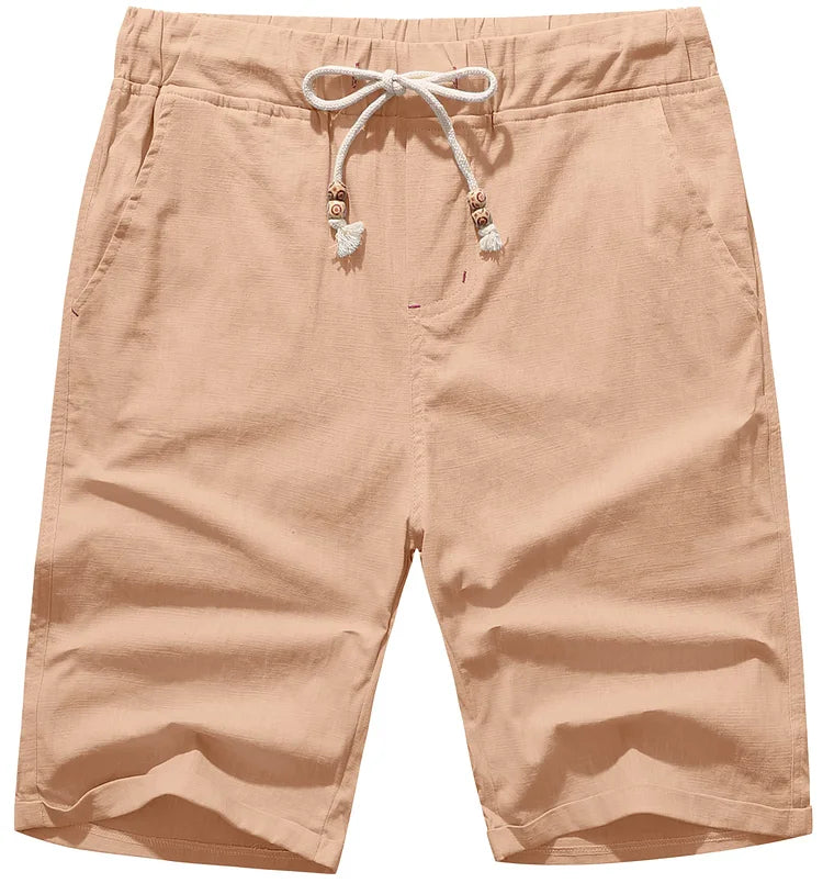 Andrei - Linnen strandshort met trekkoord