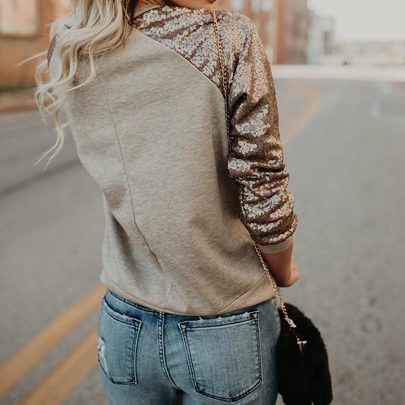 Tatjana - Dames-T-shirt met pailletten voor lentemode