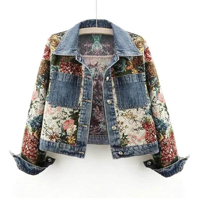 Totêm - Denim jas met bloemen