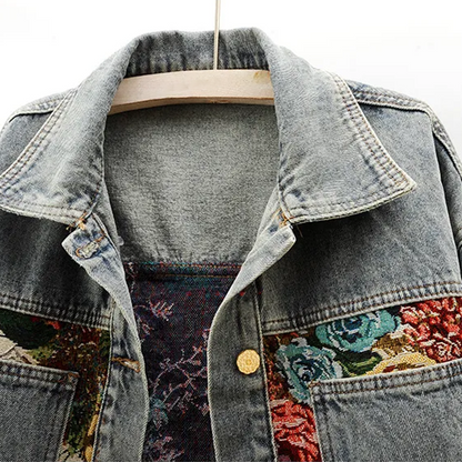 Totêm - Denim jas met bloemen