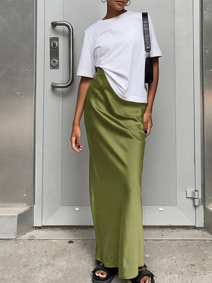 Eva - Satijnen Maxi Rok: Casual Stijl