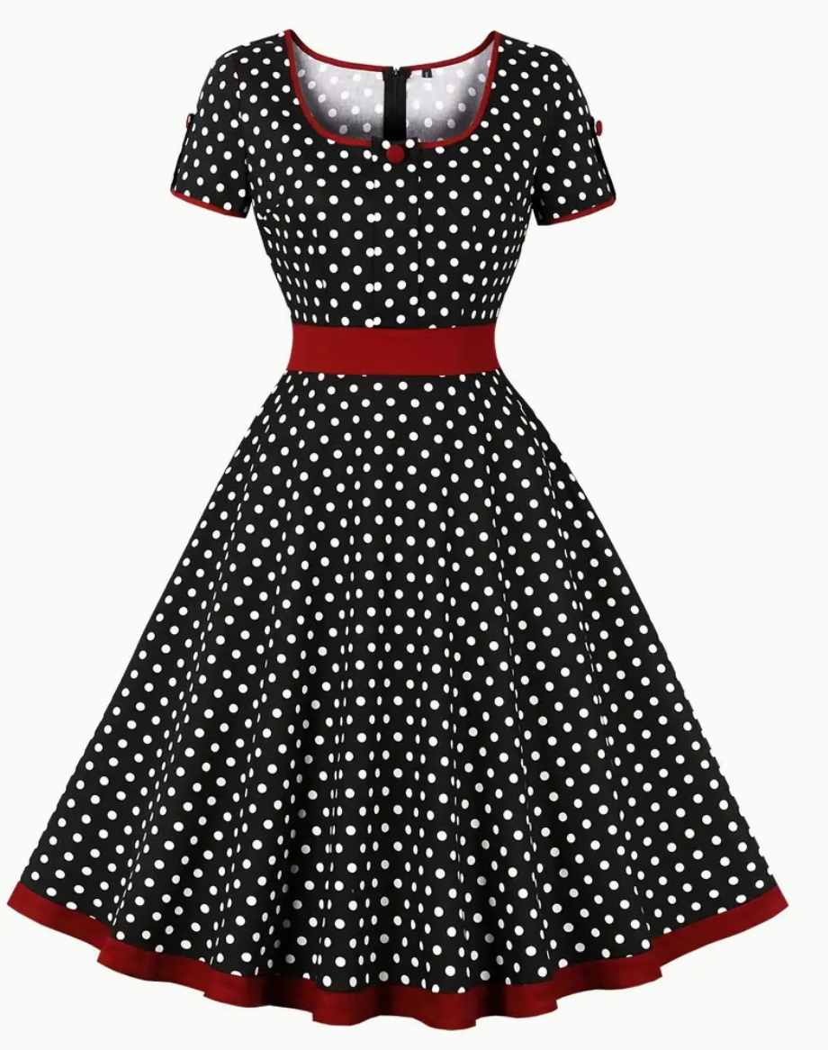 ADA - Elegante vintage polka jurk voor lente/zomer