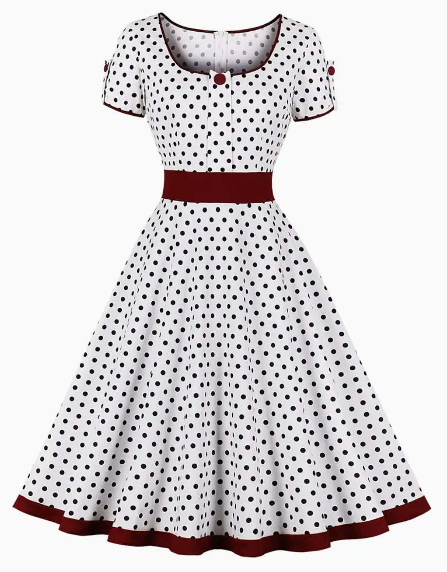 ADA - Elegante vintage polka jurk voor lente/zomer