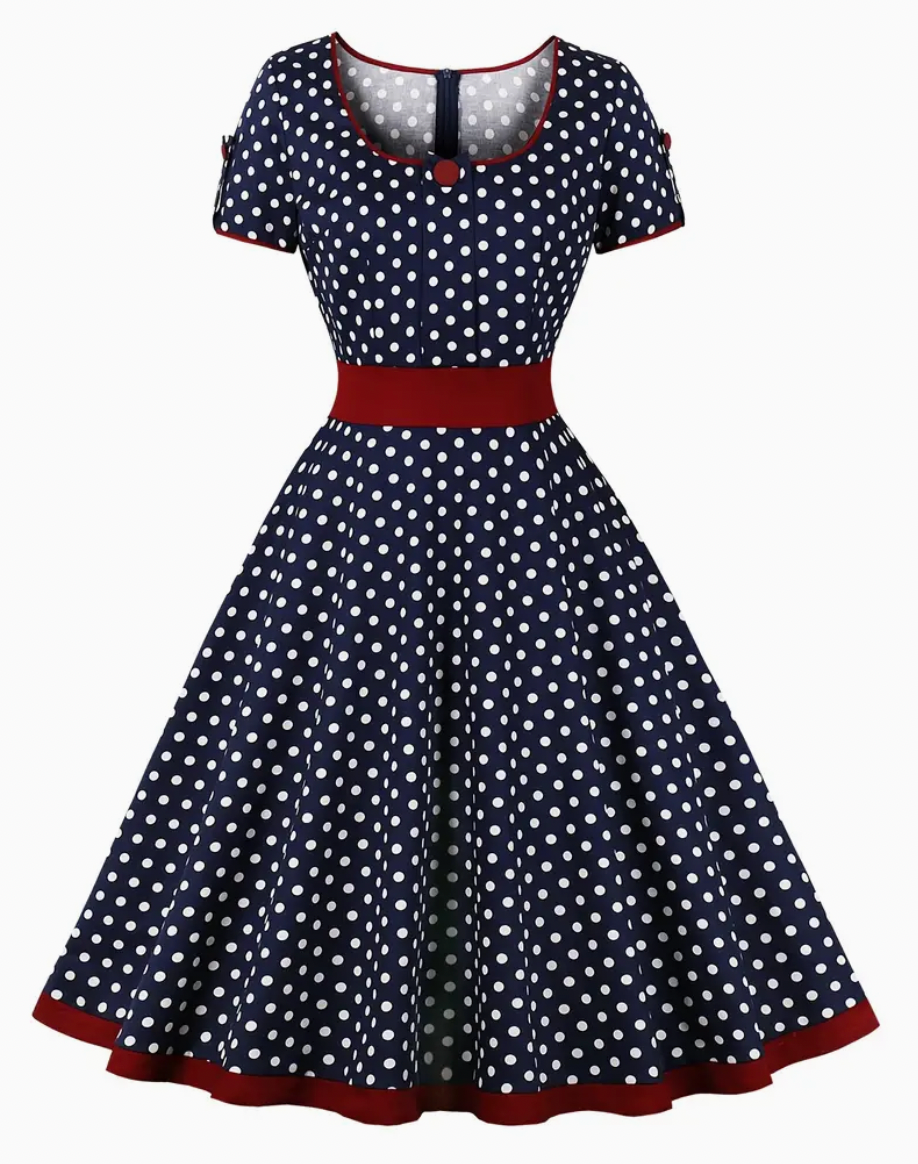 ADA - Elegante vintage polka jurk voor lente/zomer