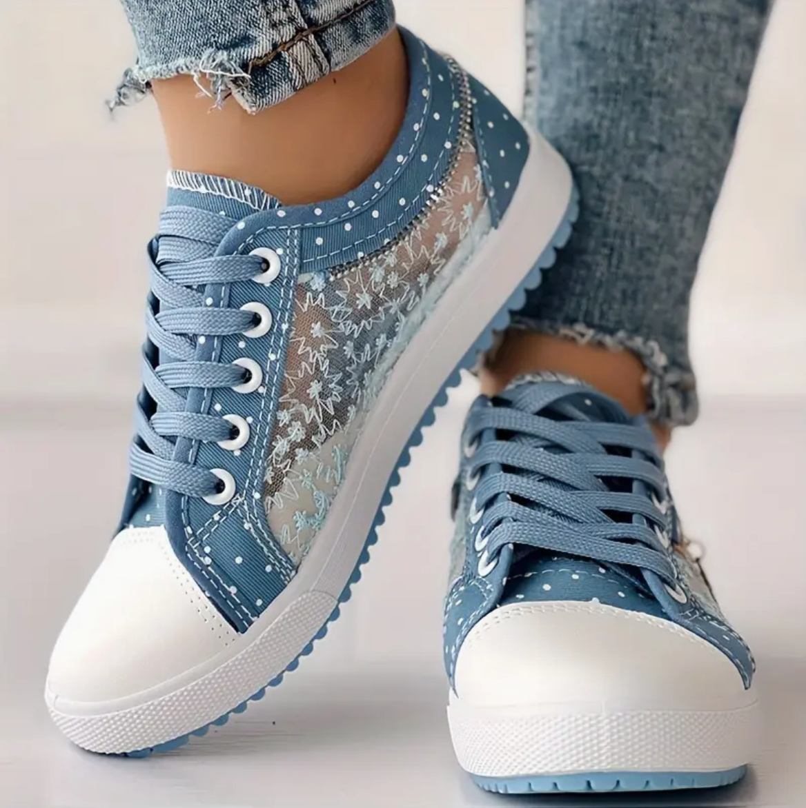 Emma - De mesh platte sneakers voor dames