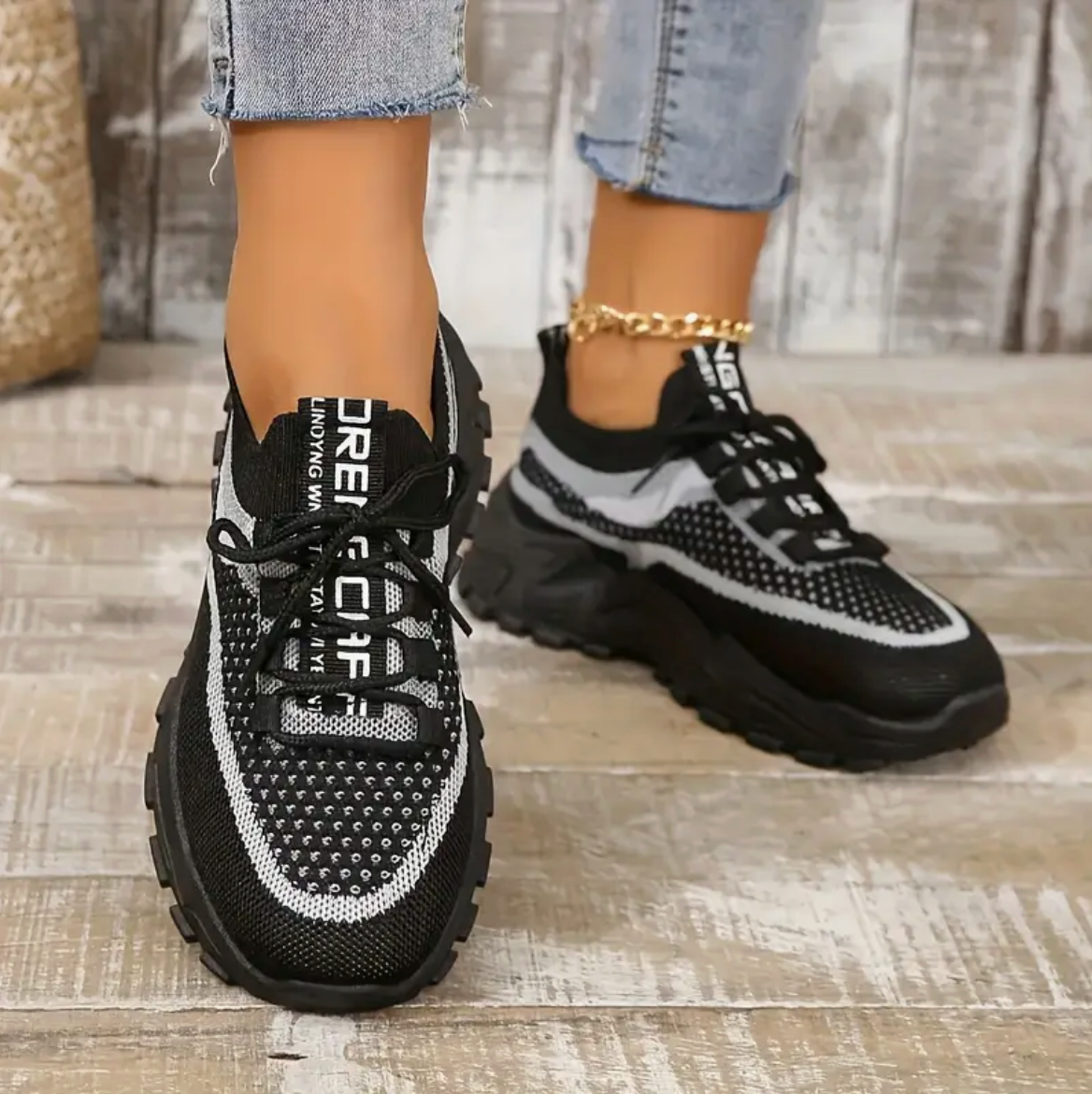 Femke - De ademende gebreide platform sneakers voor dames