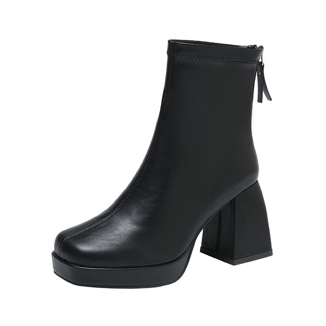 Grazia - Enkellaarsje Glamour Platform Elegant Elastisch Stof