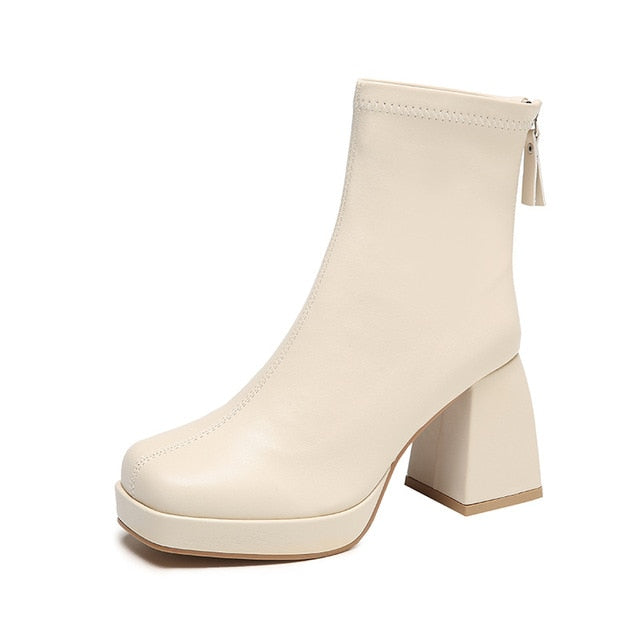 Grazia - Enkellaarsje Glamour Platform Elegant Elastisch Stof