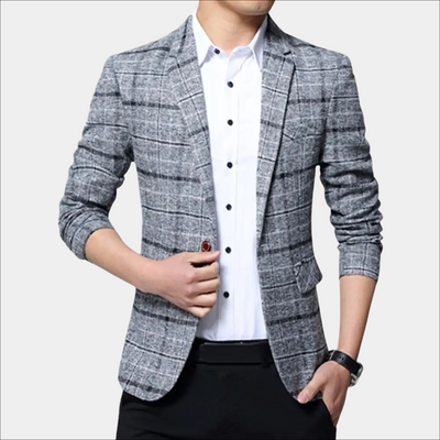 Balder - Casual geruite herenblazer