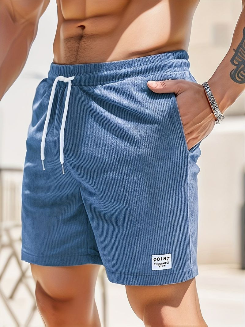 Casual corduroy herenshort met trekkoord