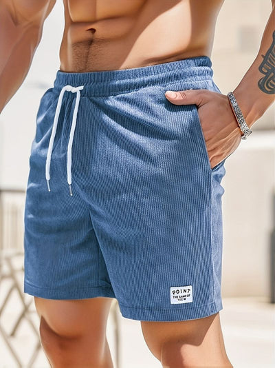 Casual corduroy herenshort met trekkoord