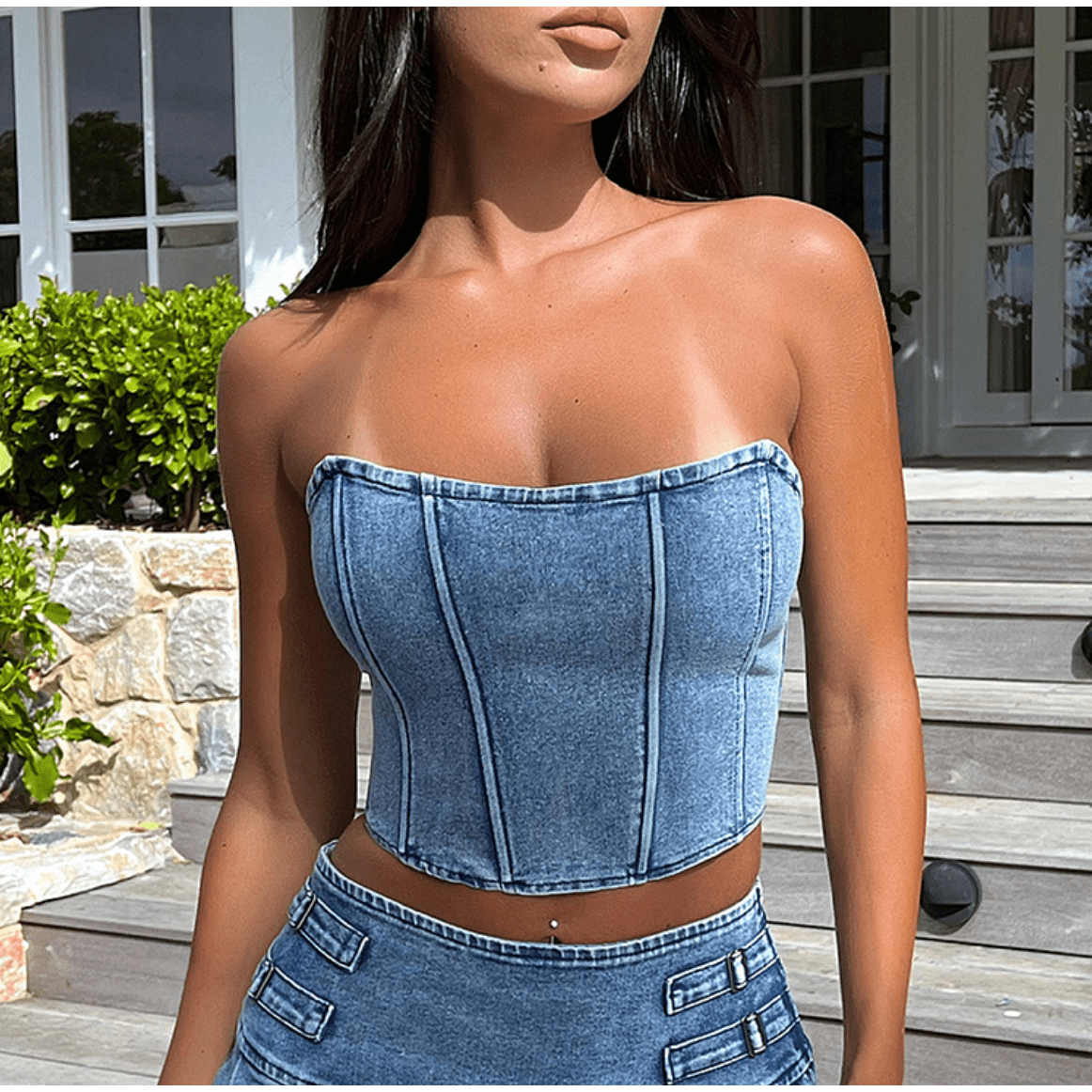 Top Feie - Dames denim top