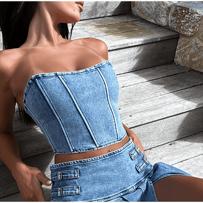 Top Feie - Dames denim top