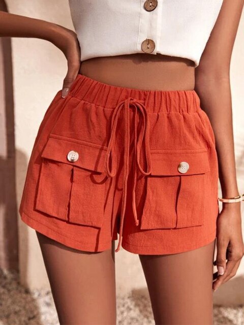 ALISHA - Casual cargoshort met elastiek in de taille