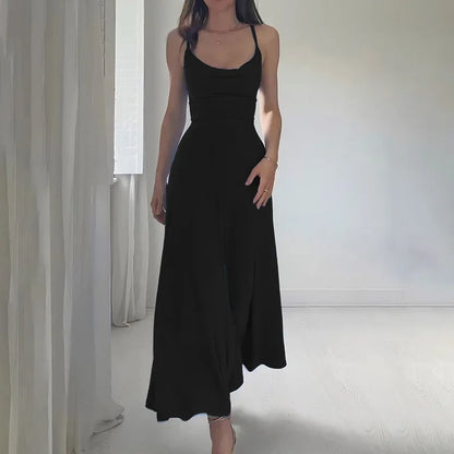 Anby - Elegante gedrapeerde maxi jurk