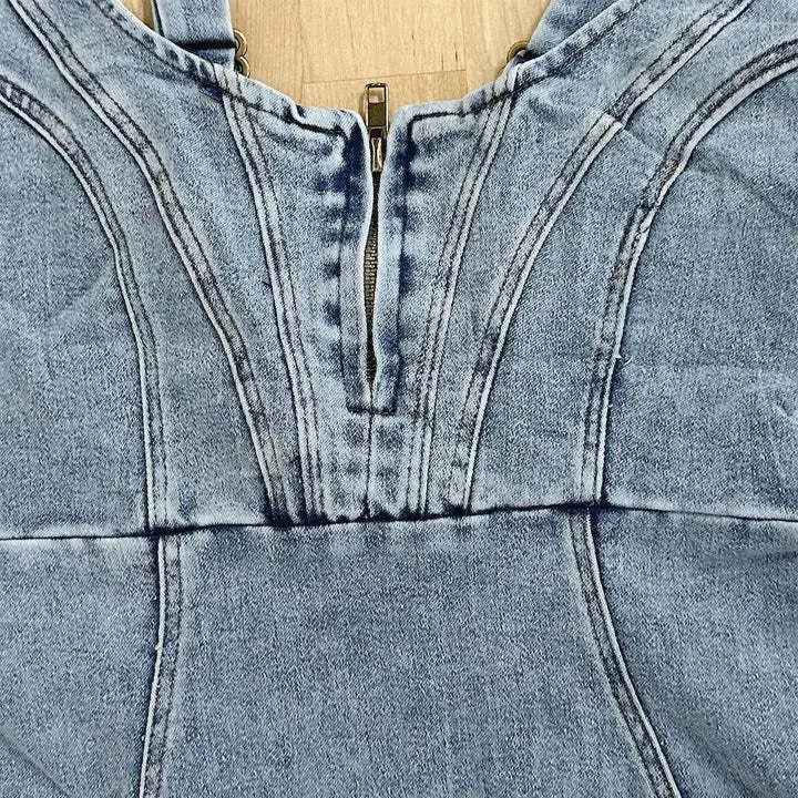 Jarra - Denim jurk met verstelbare bandjes